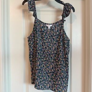 Lauren Conrad Floral Ruffle Strap Blouse